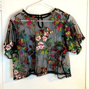 Shein Sheet Short Sleeve Top Size L